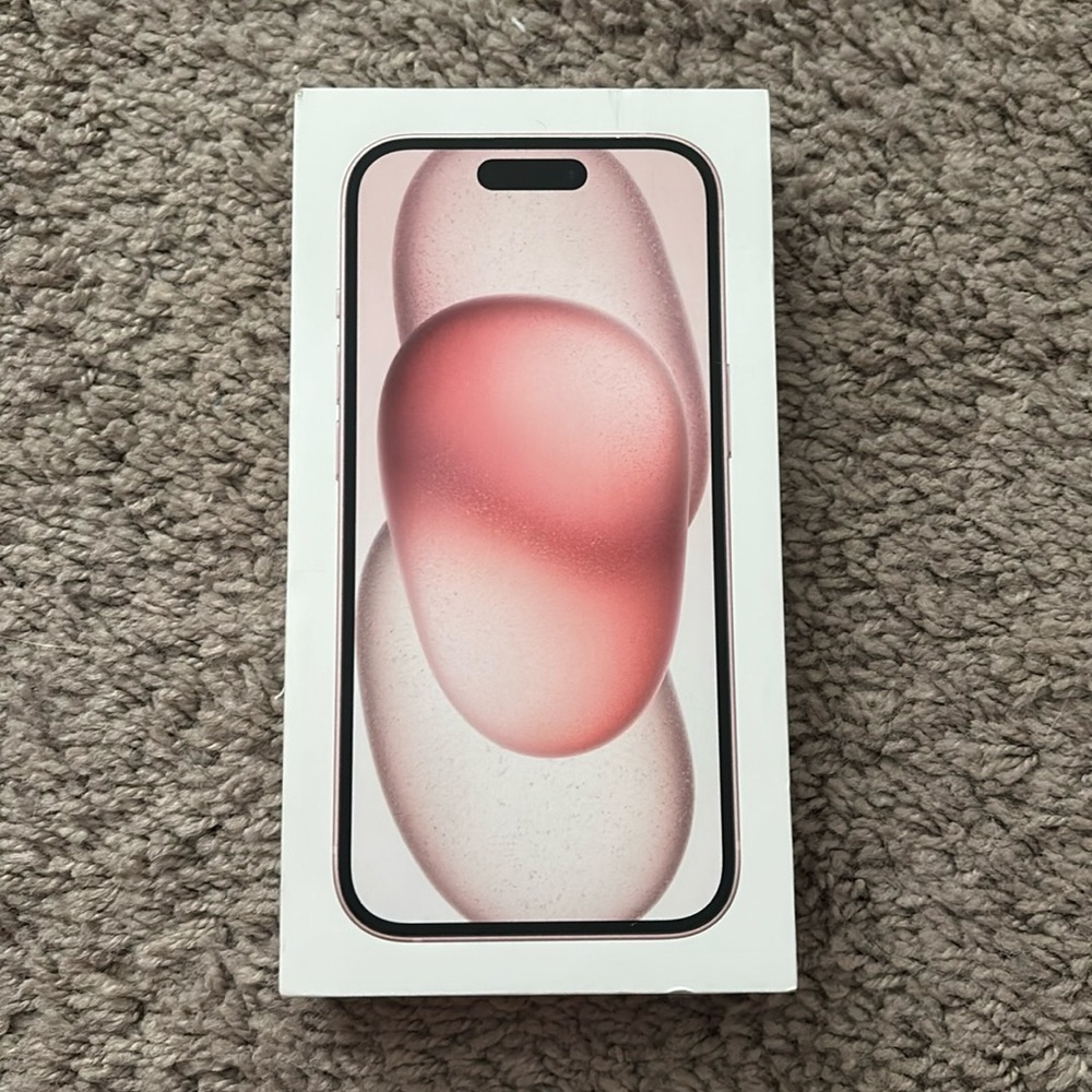 iPhone box for pink iPhone 15 empty but brand new
